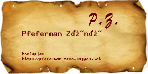 Pfeferman Zénó névjegykártya
